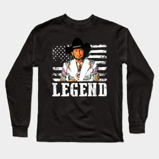 Allan Distressed American Flag Music Legend Long Sleeve T-Shirt